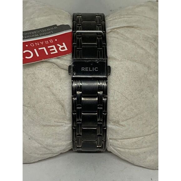 Relic ZR12053 Men's Black Stainless Steel Analog Dial Quartz Wrist Watch Ee210 - Picture 4 of 11